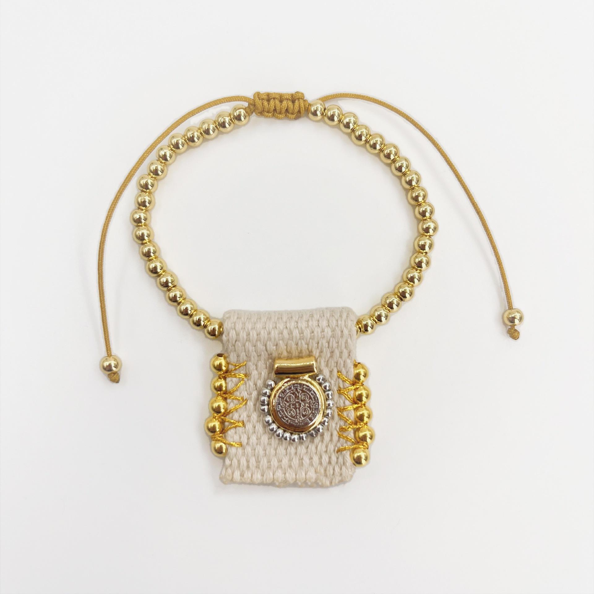 

Virgin Cloth Strap Bracelet Handwoven Steel Ball Jewelry Bracelet For Men And Women