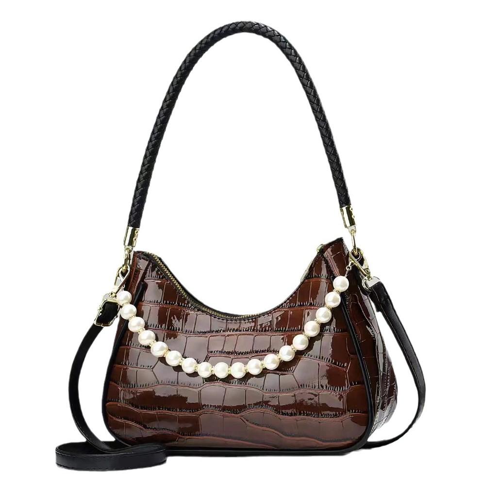 High-end Design Crescent Bag For Women Autumn Winter Fashion With Pearl Pendant