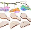 DIY Onbewerkt Houten Vogel Hangend Kleurrijk Geschilderd Ontwerp Vogelmodel Leeg met Touw Houten Ornamenten Handgemaakte Ambachten