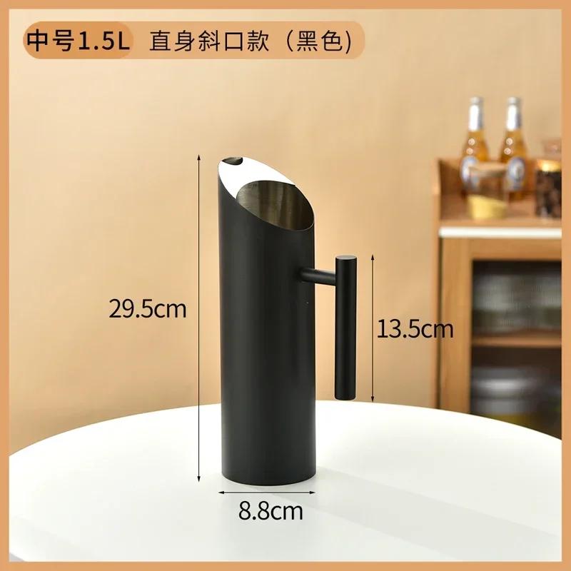 304 Stainless Steel Cold Water Boiled Cup Golden Ice Freeze Kettle Beer Jar for Bar Fruit Juice Red Wine with Divider