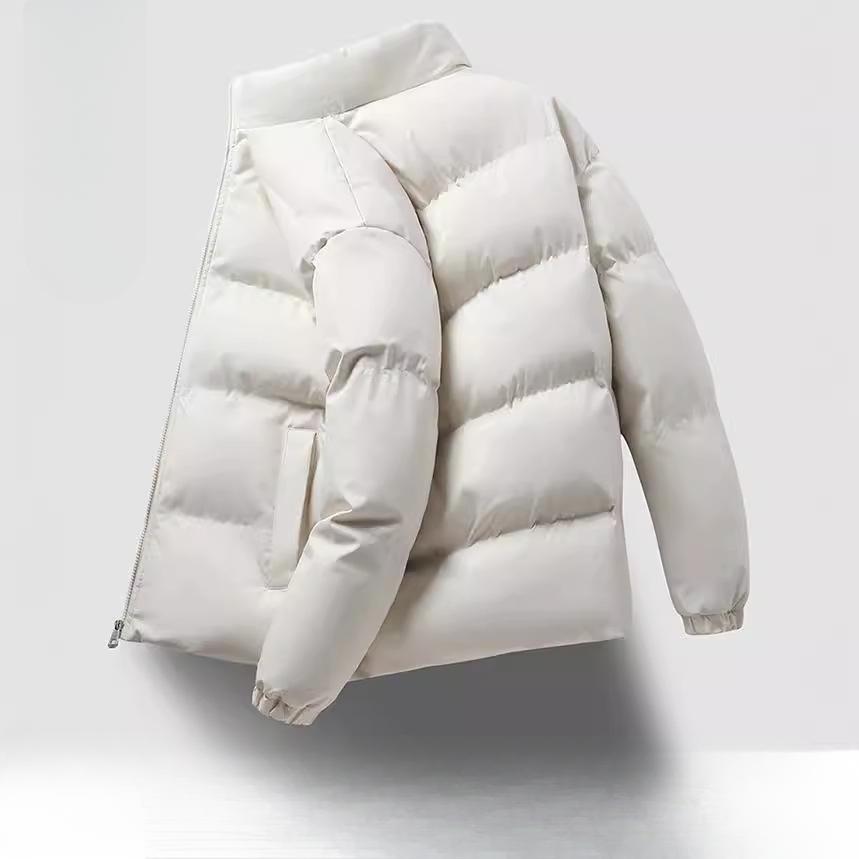 Autumn and Winter Couples Solid Color Stand Collar Cotton-padded Jacket, Thick Cotton To Keep Warm