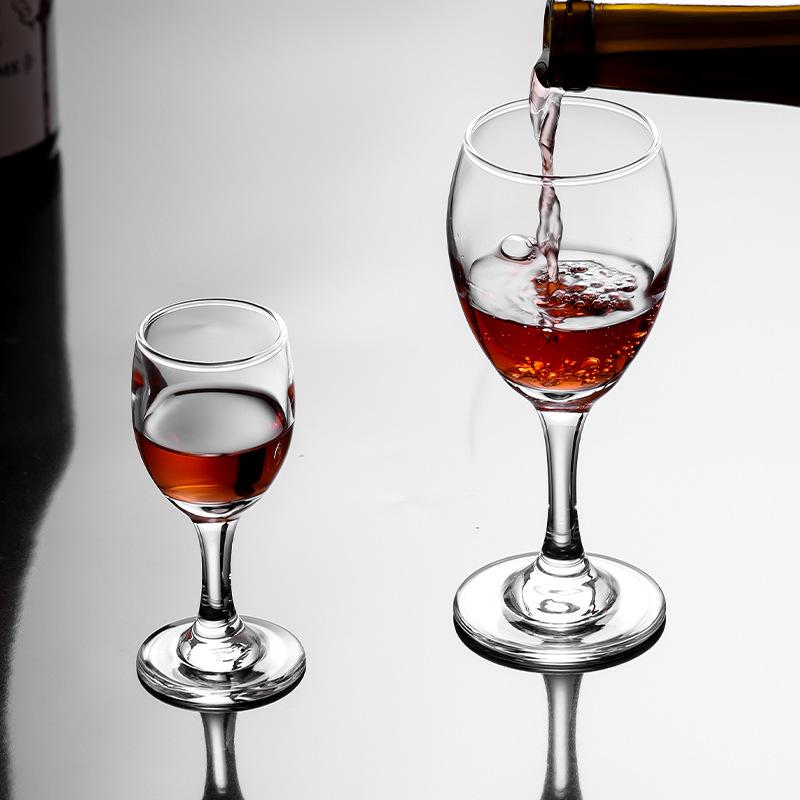 Elegant High-Stem Wine Glasses - Perfect for Hotels, Bars, KTV, and Beverages. Exquisite Small Transparent Red Wine Glasses.