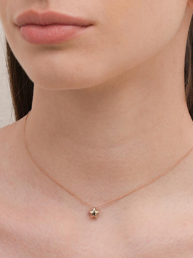 Minimalpiercing 14K Golden Star Layer Necklace Pendant