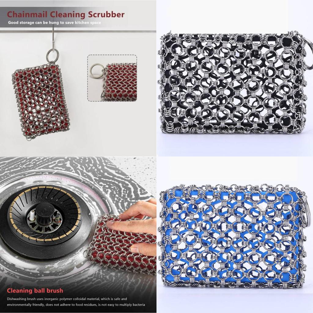 Kitchen Scrubbing Tool With Metal And Silicone For Pots And Pans Cleaning In Home Kitchen