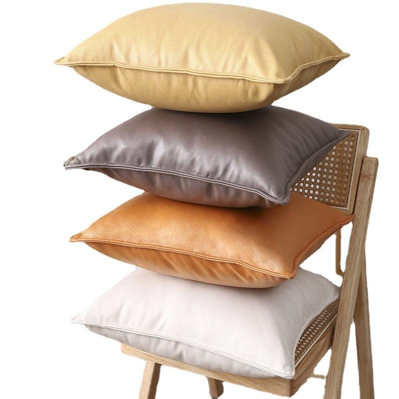 New Solid Color Cushion Cover Candy Color Pillowcase Waterproof Office Sofa Cushion Cover Home Living Room Decoration 45*45 cm