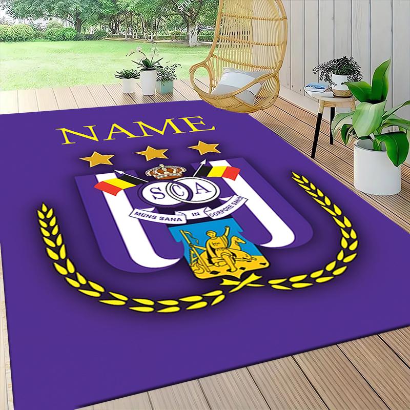 Custom Name Royal Soccer Team Crest Carpet Rug Customizable Soft Washable Anti-Slip Home Living Room Sofa Mats Personalized Rug. 0909209