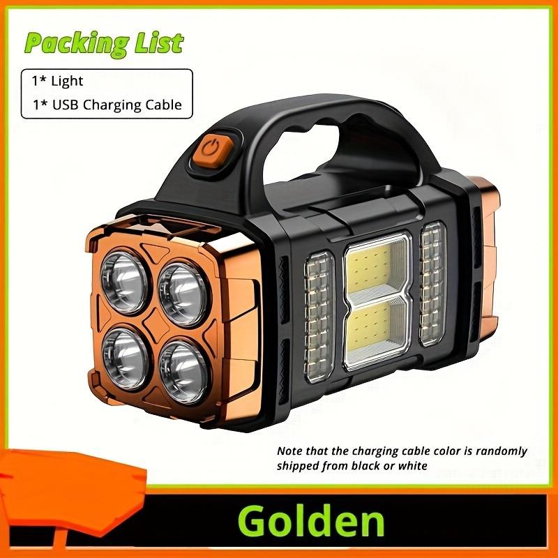 Solar Portable Light Outdoor Emergency External Strong Light Charging L Flashlight USB Dual Light Source Camping Exploration