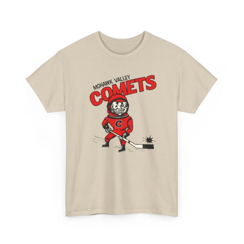 Mohawk Valley Comets Defunct Hockey Printed T Shirt Vintage Sports Collectible