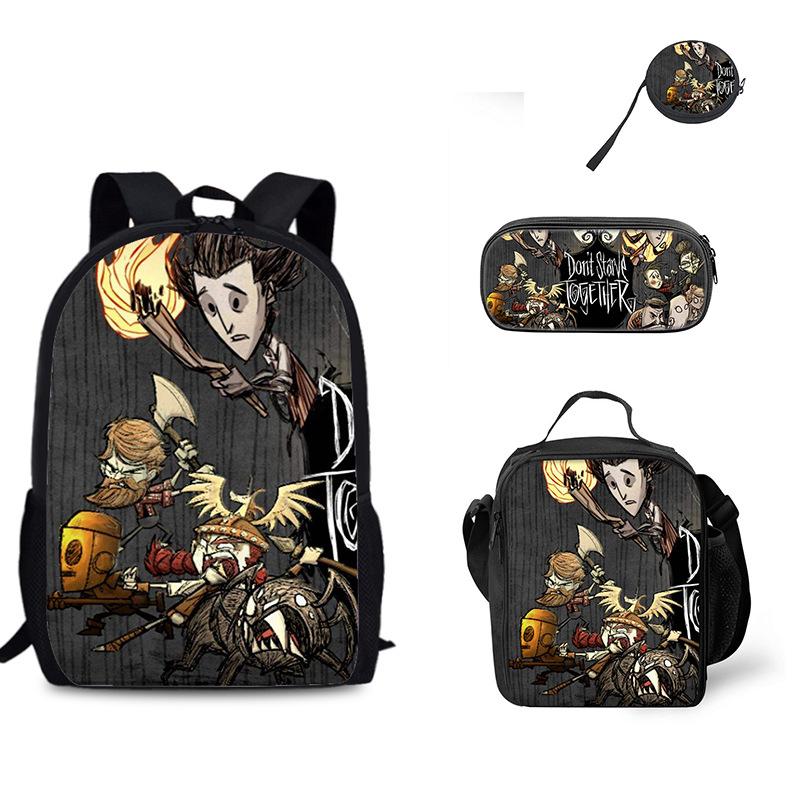 3pcs set Backpack for Boys Girls Best Gift Kids bags Don't Starve Child School With lunch bag Pencil Bags School Student Bags