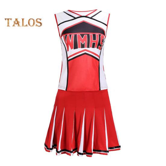 

2 шт./комплект костюм для выступления чирлидера без рукавов топ юбка комплект школьный хоровой костюм для девочек черлидинг костюм университетской чирлидерши маскарадный костюм S красный