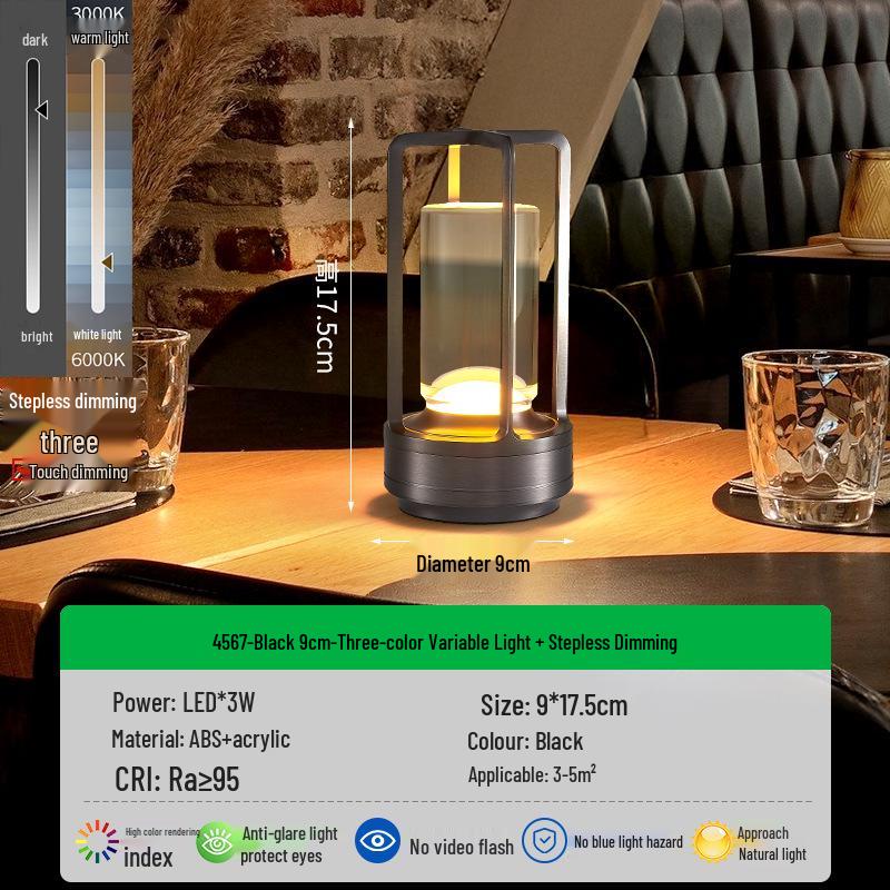 Rechargeable LED Desk Lamp: Portable Outdoor Camping and Bedroom Night Light with Eye Protection