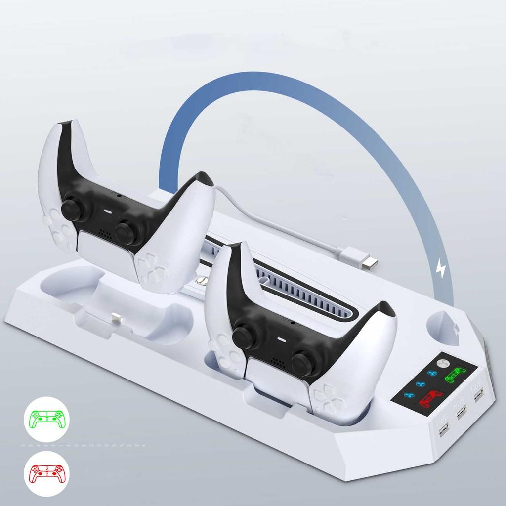 PS5 PS5 Pro Slim Koelstandaard DE/UHD Ventilatorbasis met Dubbele Controlleroplader voor Sony PlayStation 5 Accessoires
