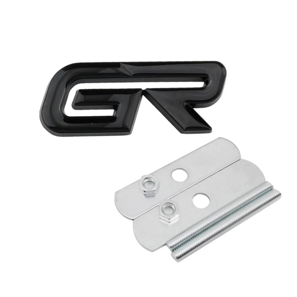 Decalcomania Emblema Lettere GR in Metallo 3D Adesivo Badge Griglia Anteriore Bagagliaio Posteriore per Accessori Moto Gazoo Racing Sport
