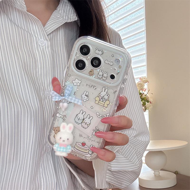 Korean Glitter Star Rabbit iPhone 17/16 Pro Max/15 Pro Case
