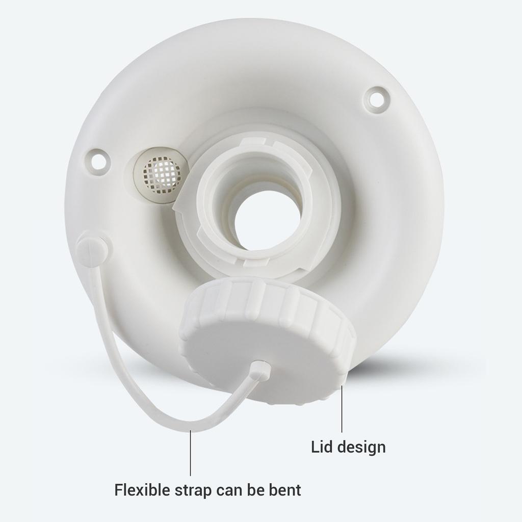 RV Gravity Fresh Water Fill Inlet Round with Lid Anti Lost Strap Anti Overflow PP for Trailer Motorhome