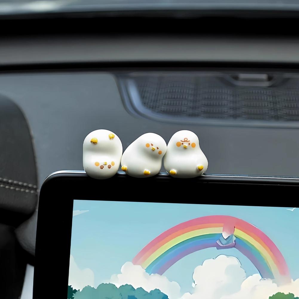 

3/6 шт. Украшение зеркала заднего вида автомобиля, украшение центральной консоли, маленькая милая кукла-утка, смоляная фигурка, аксессуары для интерьера автомобиля 3pcs B