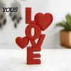 Red Heart Figurine 3D Printed Love Letter Figurine, LOVE Desktop Ornament for Wedding Anniversary Decor, Romantic Valentine's Day Table Sign Bedroom,
