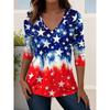 Vintage US Flag 250th Anniversary Pattern Women's T-shirt Summer 3D Print Casaul Long Sleeve Polyester Tops Women Clothing