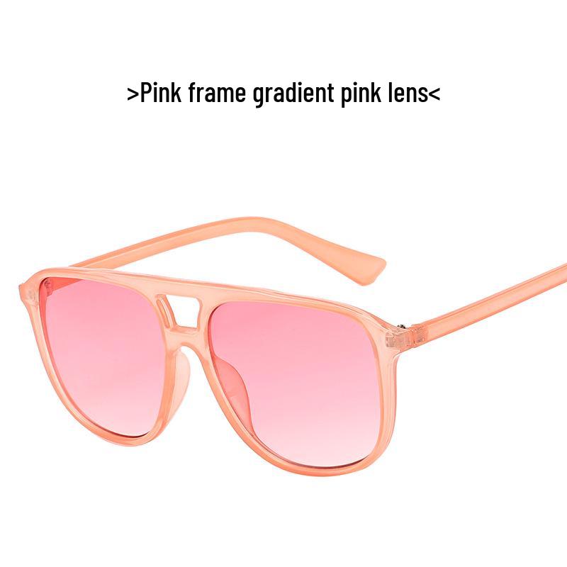 2019 Men's Trendy Korean Style Double Bridge Square Sunglasses with Gradient Lenses
