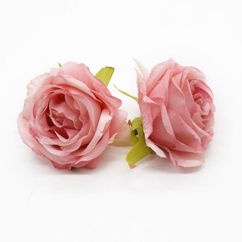 50Pcs Artificial Flowers Silk Roses Heads Home Wedding Decorations Valentine's Day Garland Palnts Wall Festival Diy Supplies Box