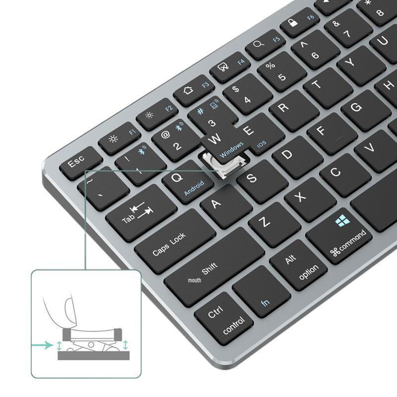 Bluetooth Rechargeable Wireless Keyboard & Mouse Set, Ultra-thin, Portable, 2.4G, Universal for Computers, Laptops, Phones.
