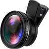 2 IN 1 Lens Universal Clip 37mm Mobile Phone Lens 0.45x 49uv Super Wide-Angle Macro HD Professional For All Smartphones