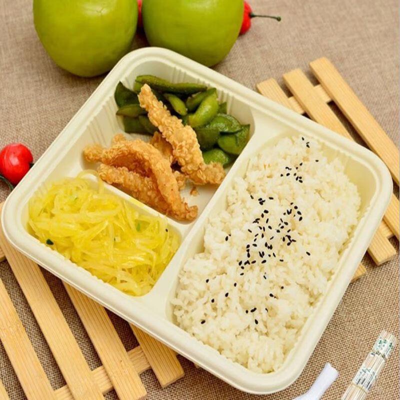 Eco-Friendly Disposable 3-Compartment Takeaway Meal Boxes