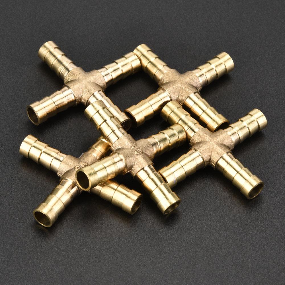 5ks mosazné 4cestné spojky hadic zahnutý konektor voda olej plyn palivo 6Celsia8Celsia10Celsia12mm
