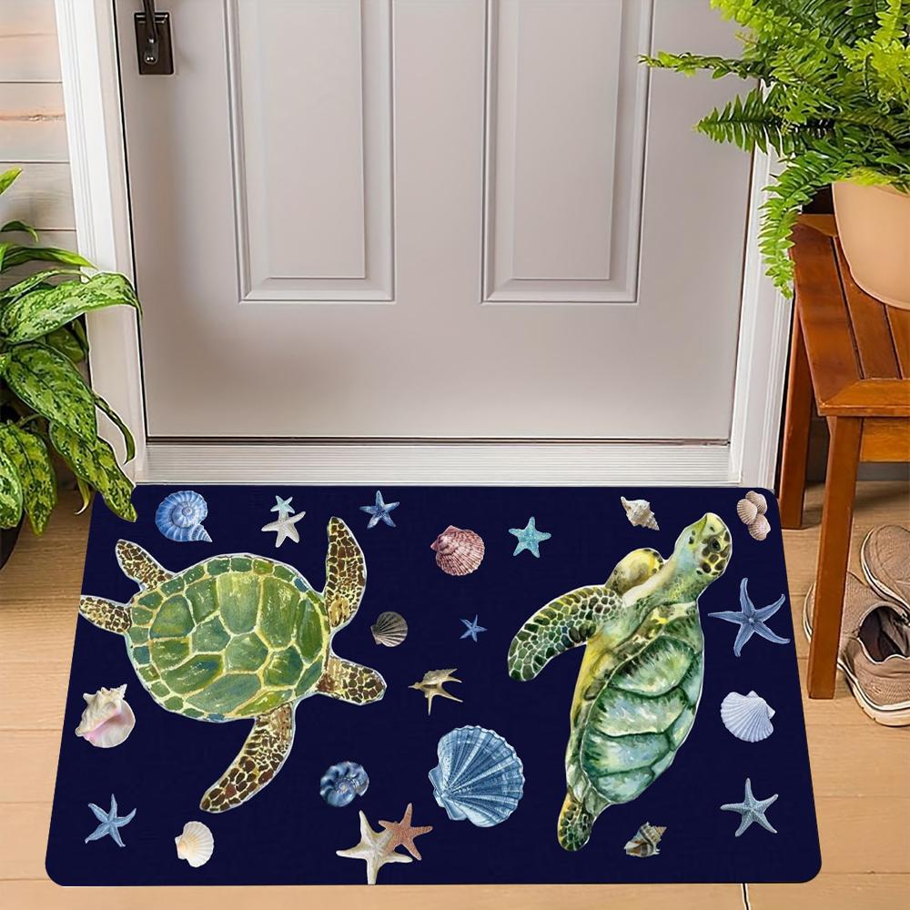 Sea Turtles Printed Kitchen Carpet Living Room Dining Room Laundry Floor Mat Bath Balcony Hallway Non-Slip Door Mat