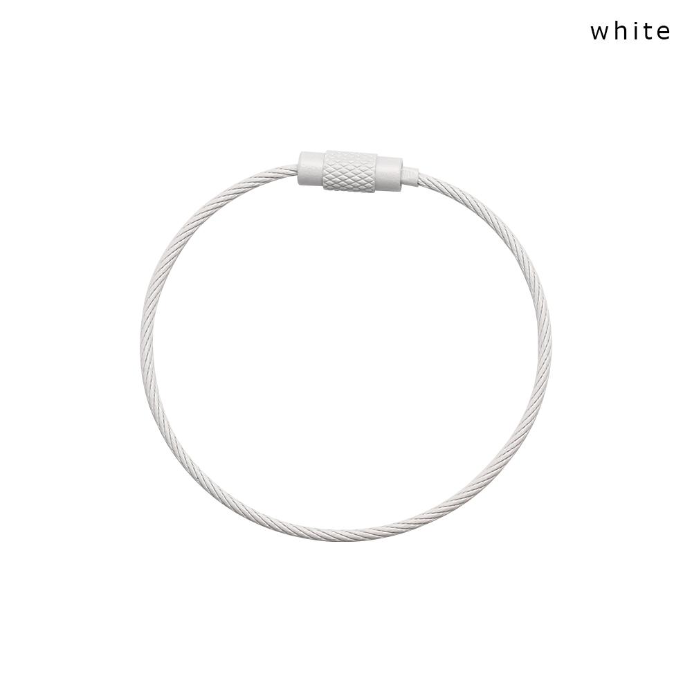 

1.5*150mm Stainless Steel Circle Loop Outdoor Camp Keychain Rope Screw Lock EDC Keyring Cable Wire