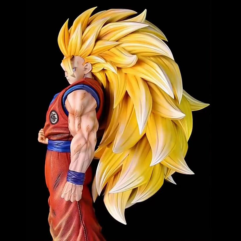 54cm/21.26inch Dragon Ball Z Son Goku Ssj3 Figur Super Saiyan Goku Actionfiguren JT Statue Sammlermodell Spielzeug Geschenke