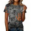 Women's Casual Pullover Short Sleeve T Shirt Halloween Graphic Print Round Neck Top Lightweight Comfortable Fit