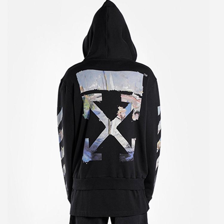 Off-White diagonal arrow print zipped cotton Unisex OMBE001R190030121088