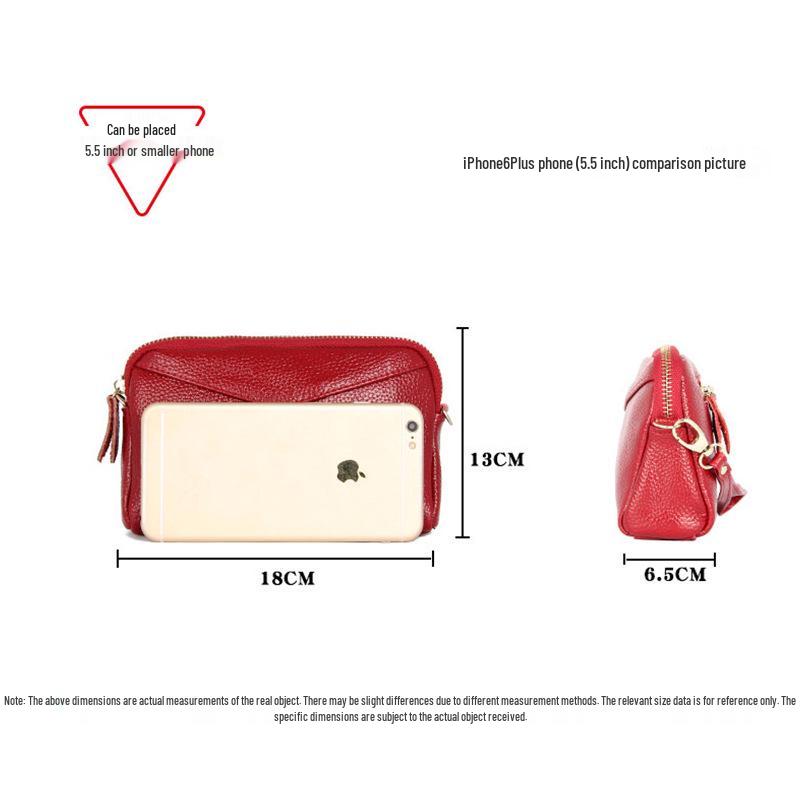Genuine Leather Women's Korean Style Shoulder Bag - Large Capacity Crossbody with Zipper and Simple Stitching