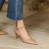 Fashion Heels Women  Spring Solid Colors Pointed Medium Heels Elegant Casual Fashion Shoes Party Sandals Pumps Zapatos