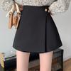 Trendy Irregular Black High Waist A-line Skirt for Women - Autumn Winter 2025