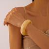 Boho Acrylic Bangle Exaggerated Retro Hand Ring Simple Round Wide Bracelet  Women