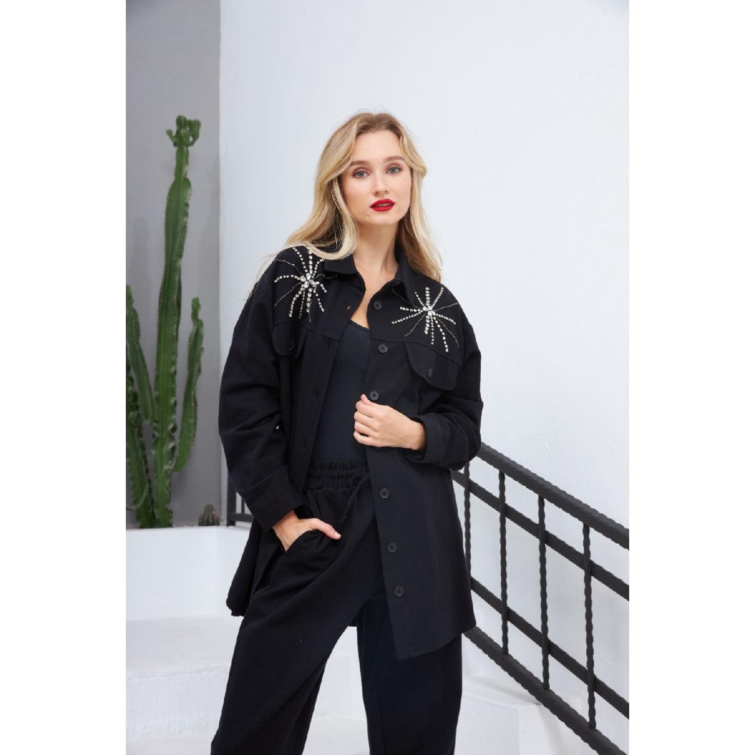 

Twill-embroidered-shirt S чёрный