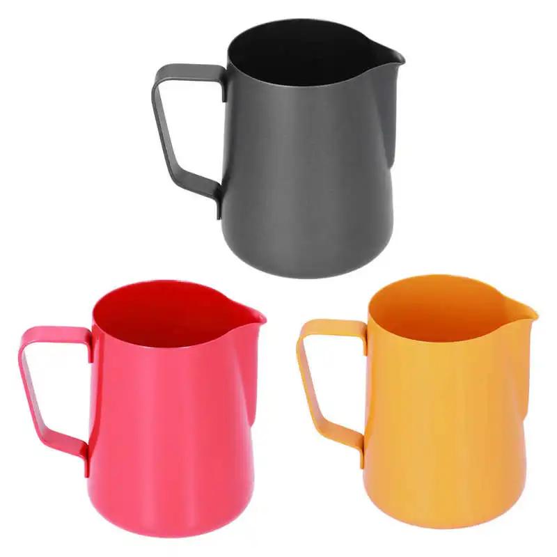 400ml Stainless Steel Milk Coffee Jar Frothing Pitcher Milk Coffee Frothing Jug with Pointed Spout for Kitchen Coffee Supplies