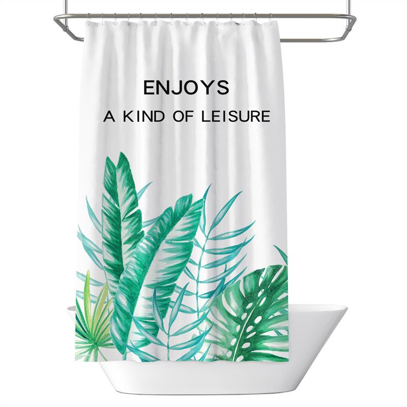 Bathroom Thickened Waterproof Curtain Mildew Proof Shower Curtain Shower Partition Curtain Shower Curtain Bathroom Curtain Free Perforation