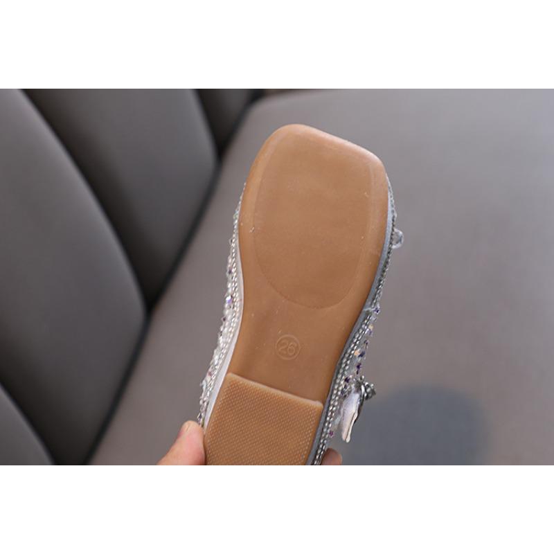 Autumn new style ladylike baby girl girls' princess rhinestone pearl flat shoes, leather shoes, dance performance shoes