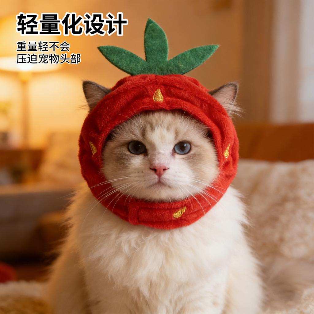 Pet hat funny costume chicken leg headdress, apple hat, cat cute leaky ear hat