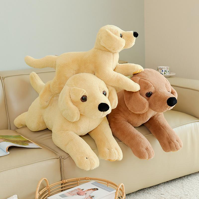 Kawaii Lying Prone Pose Labrador Retriever Plush Toys Stuffed Big Size Animal Throw Pillow Cozy Warm Sleeping Companion