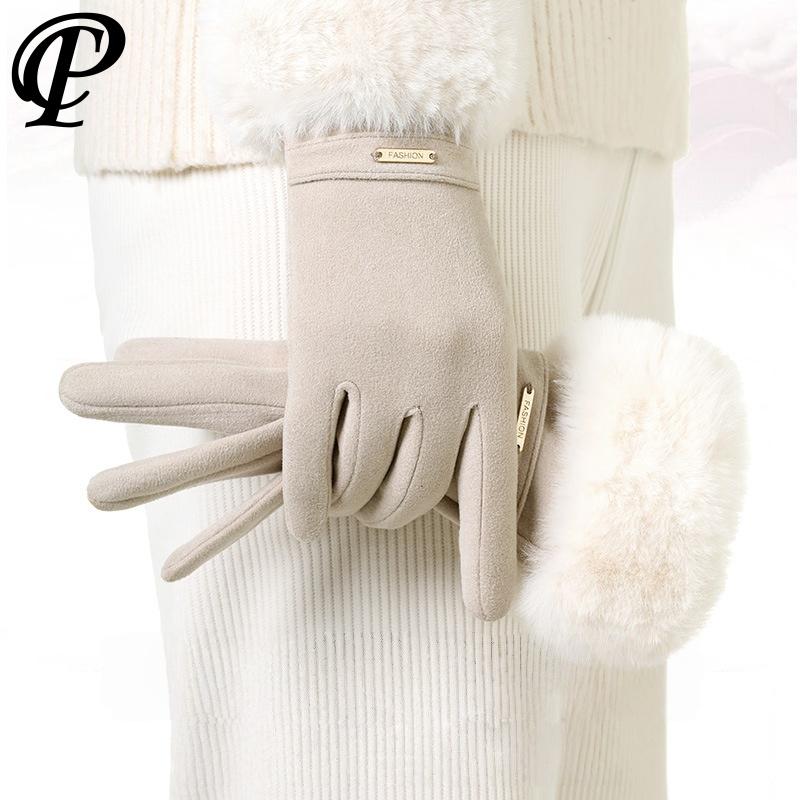 Winter Warm Gloves Driving Electric Scooter Touchscreen Flip Cover Windproof Burr Fashion Mujer Lures Velvet Cycling Gloves