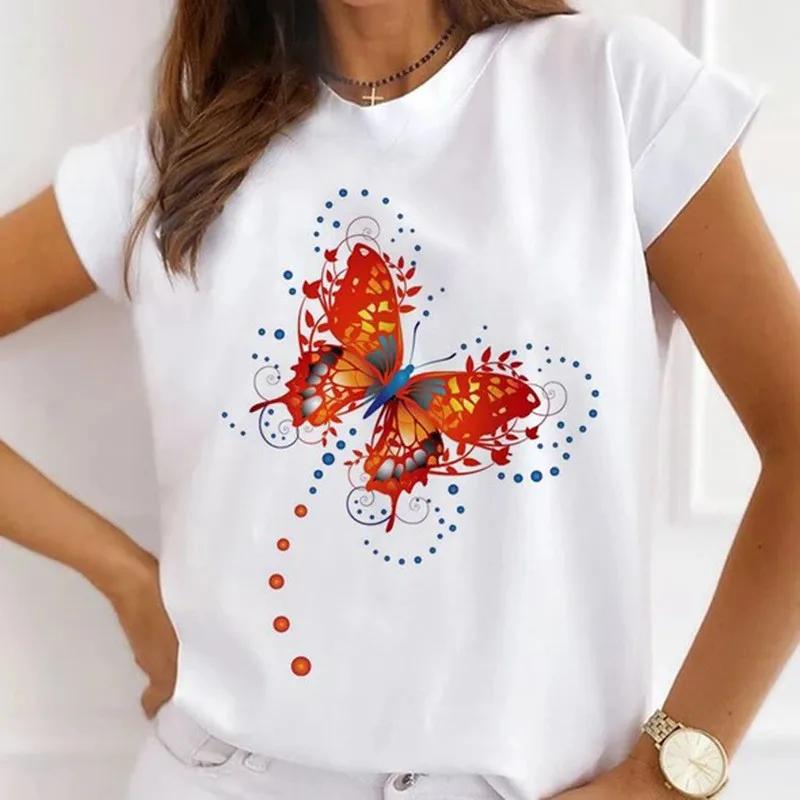 Women's New Fashion City Girl Half Sleeve Basic Cute Clothes T-shirt Graphic T Shirts Y2k Tops Harajuku Vintage Tee