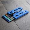 GOVO Badge Heavy Duty Polycarbonate Card Holder with Metal Clip 4 Card Slots Holder/Wallet - ID/Credit & (Holds 1-4 Cards) (Blue)