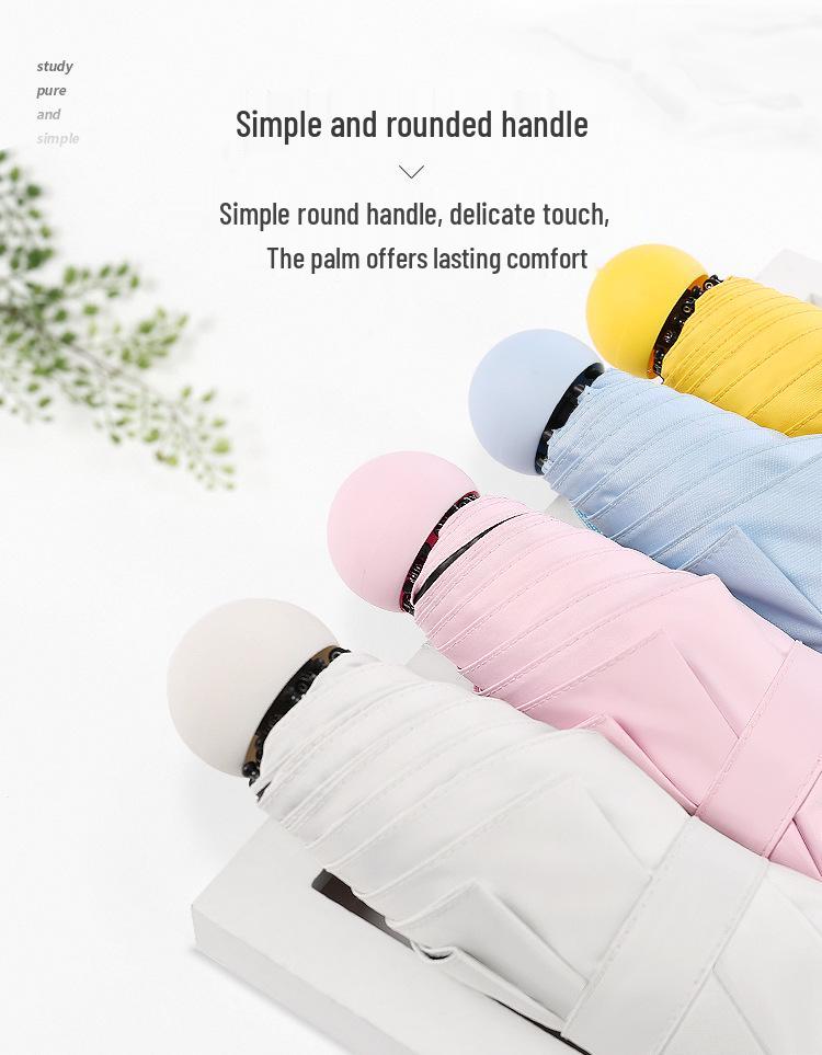 Mini 5-Fold Rain or Sun Umbrella: Compact, Thick, UV Protective Shade for Women