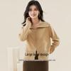 Jinjuan 100% Merino Wool Lapel Cardigan Sweater for Women
