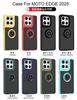 Armor Matte Case for Motorola Moto Edge 2025 G Stylus 5G G5G 2025 Edge 50Fusion 50Pro 50Ultra 50Neo Ring Stand Shockproof Cover