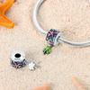 Charms Copper Sparkling Colorful Zircon Starfish Conch Coconut Tree Clip Charm Spacer Bead Fit Diy Fine Jewelry Gifts Making
